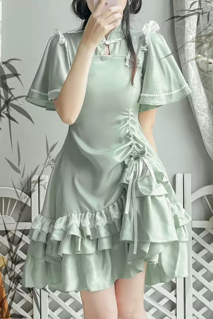 Ruffle Retro Cheongsam Dress