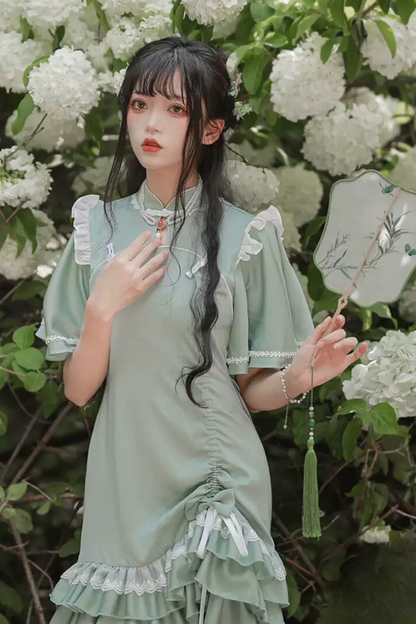 Ruffle Retro Cheongsam Dress