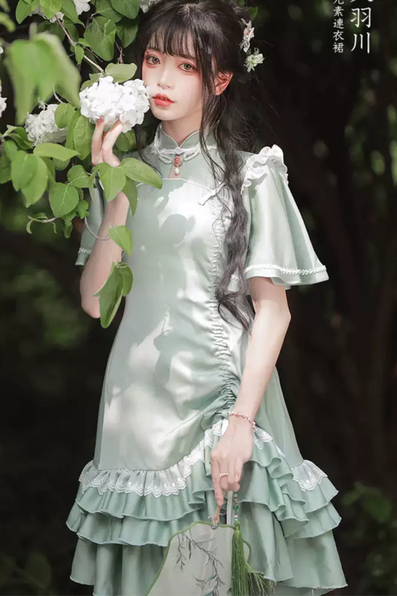 Ruffle Retro Cheongsam Dress
