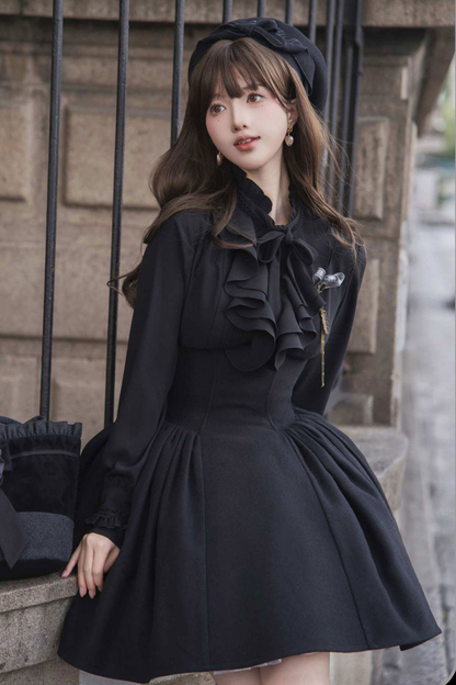 British Detective Lolita Coat + Cape + Skirt + Shirt + Bag + Brooch + Hat + Beret + Necklace