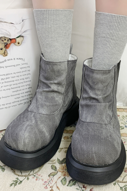 Velvet Ribbon Heart Short Boots