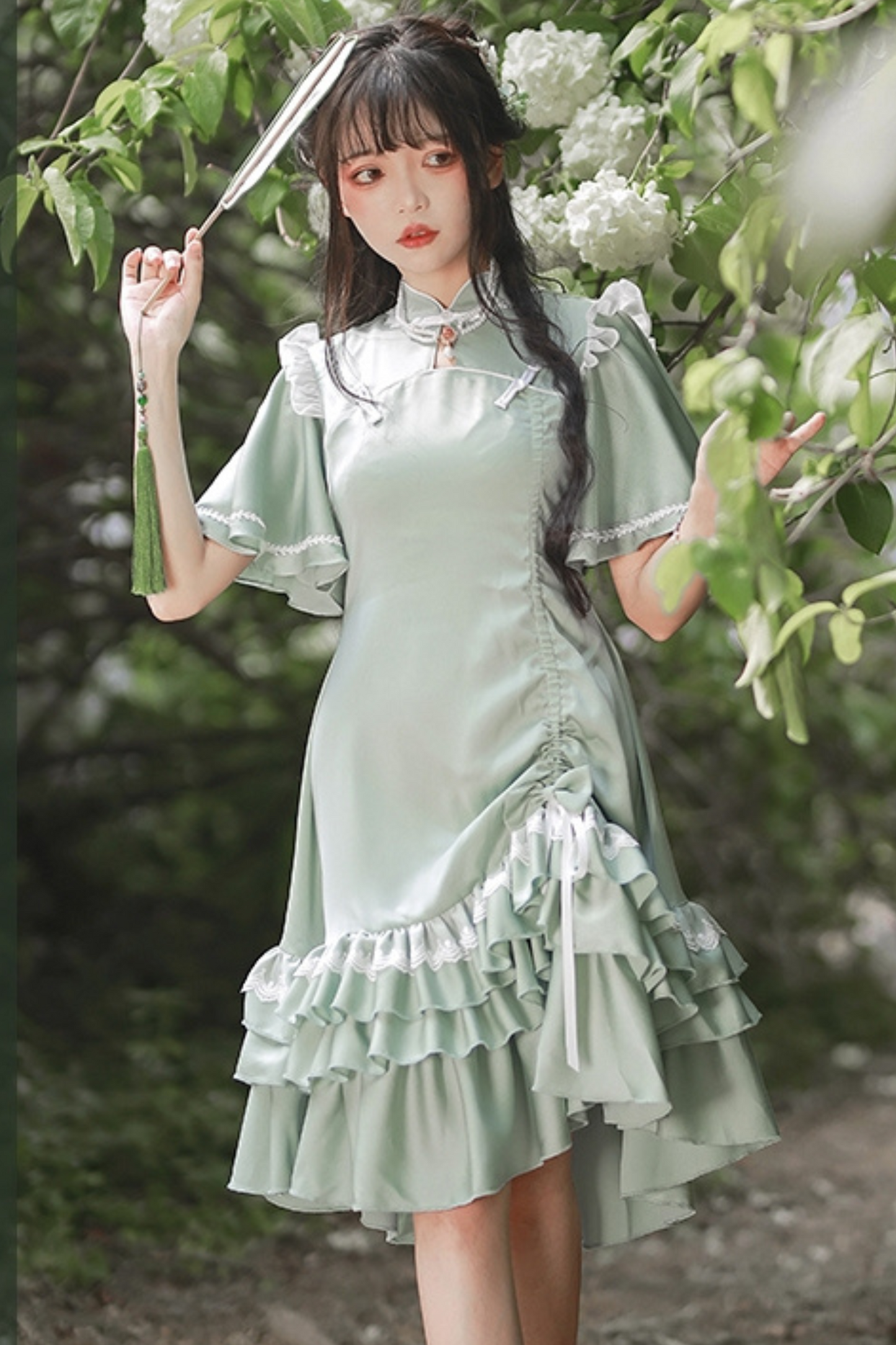 Ruffle Retro Cheongsam Dress