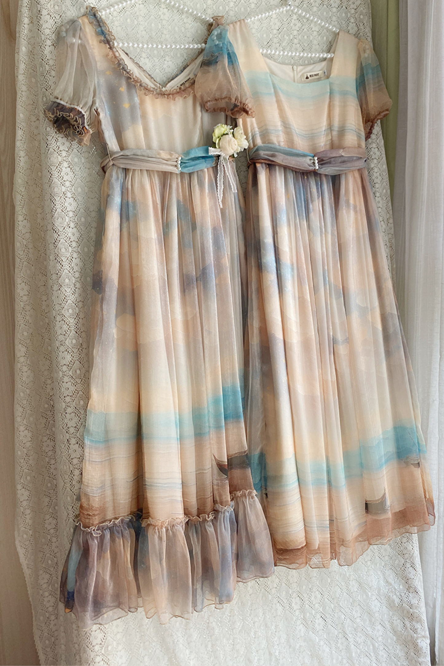 Marble Art High Waist Mark Lolita Dress