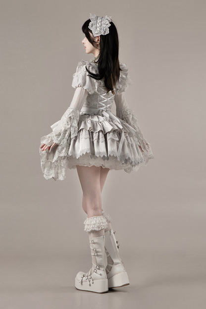 Gothic Lolita Skirt + Corset + Veil + Necklace + Waist Chain