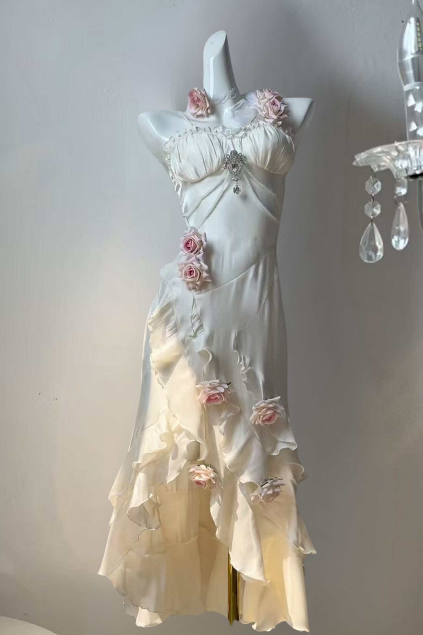 [pre-order] Amour Rose Bianca White and Blue Mermaid Dress Set