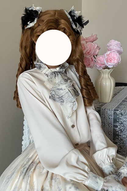 [pre-order] Brandy French Pearl Bustier Dress + Long Skirt + Black Jacquard Jacket + Complete Accessories