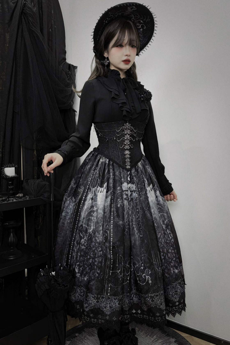 Gothic Lolita Jumper Skirt + Jacket + Skirt + Shirt + Corset + Accessories