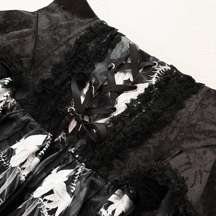 [pre-order Deadline: May 13] Bone Iris Gothic Black Ruffle Shirt + Corset Skirt + Accessories