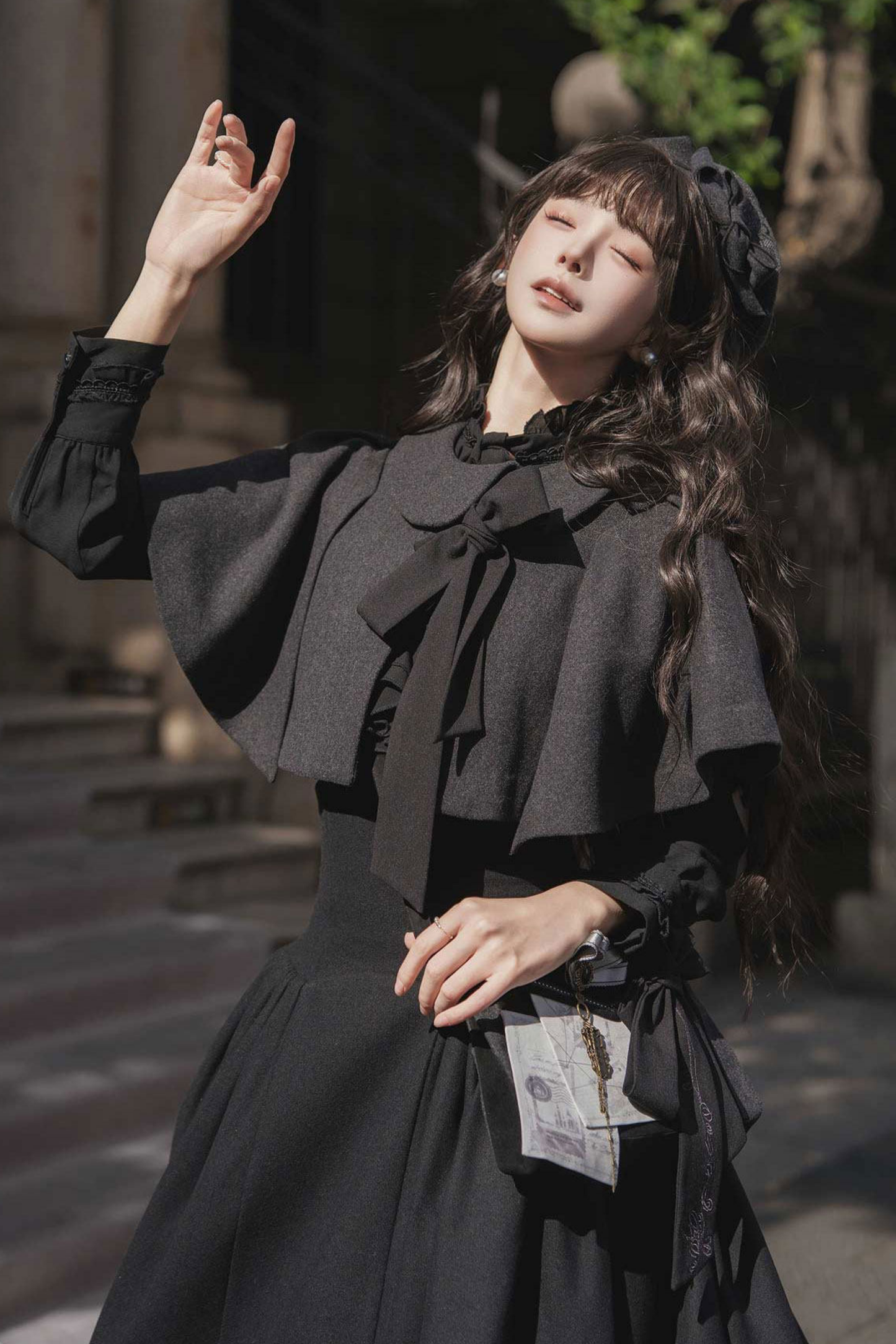 British Detective Lolita Coat + Cape + Skirt + Shirt + Bag + Brooch + Hat + Beret + Necklace