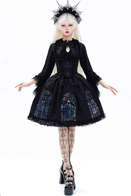 Gothic Lolita Jumper Skirt + Dark Top + Girdle