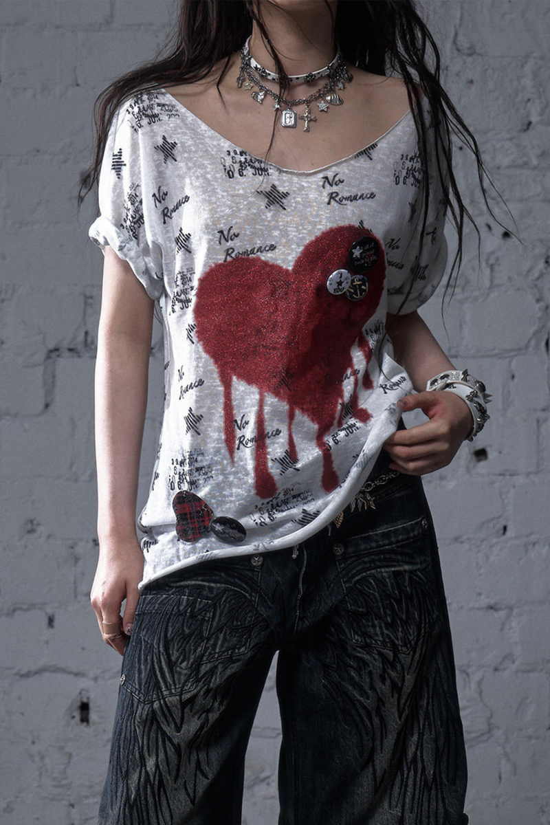 Y2k Tight Print Top