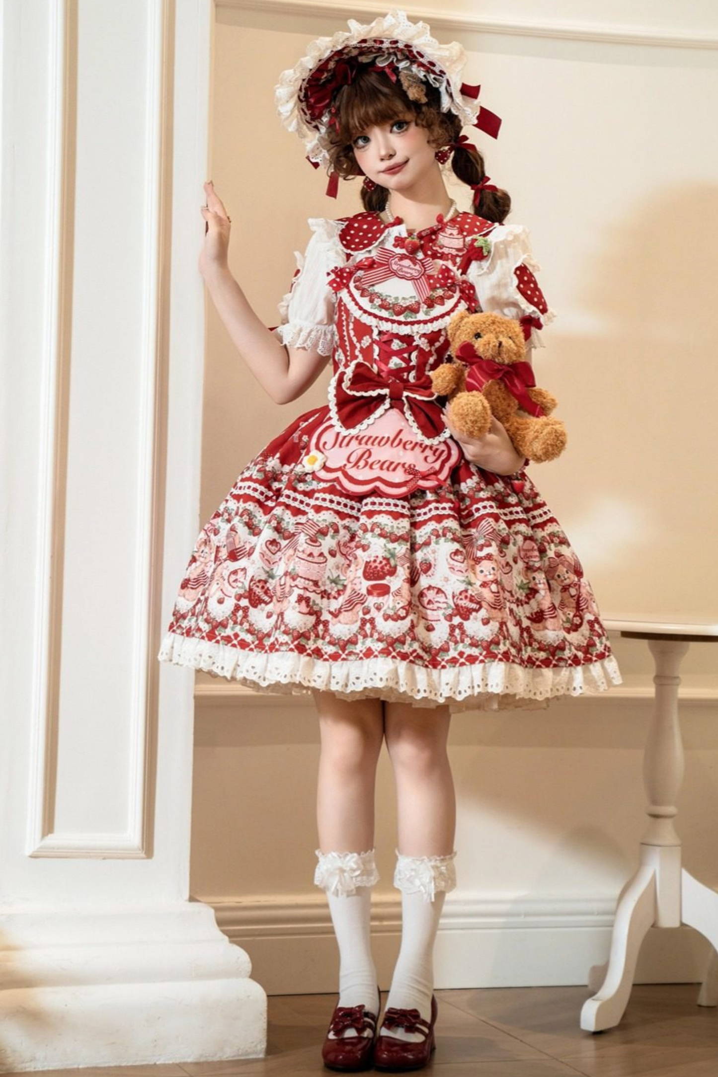 Bear Strawberry Field Lolita Jsk + Shirt