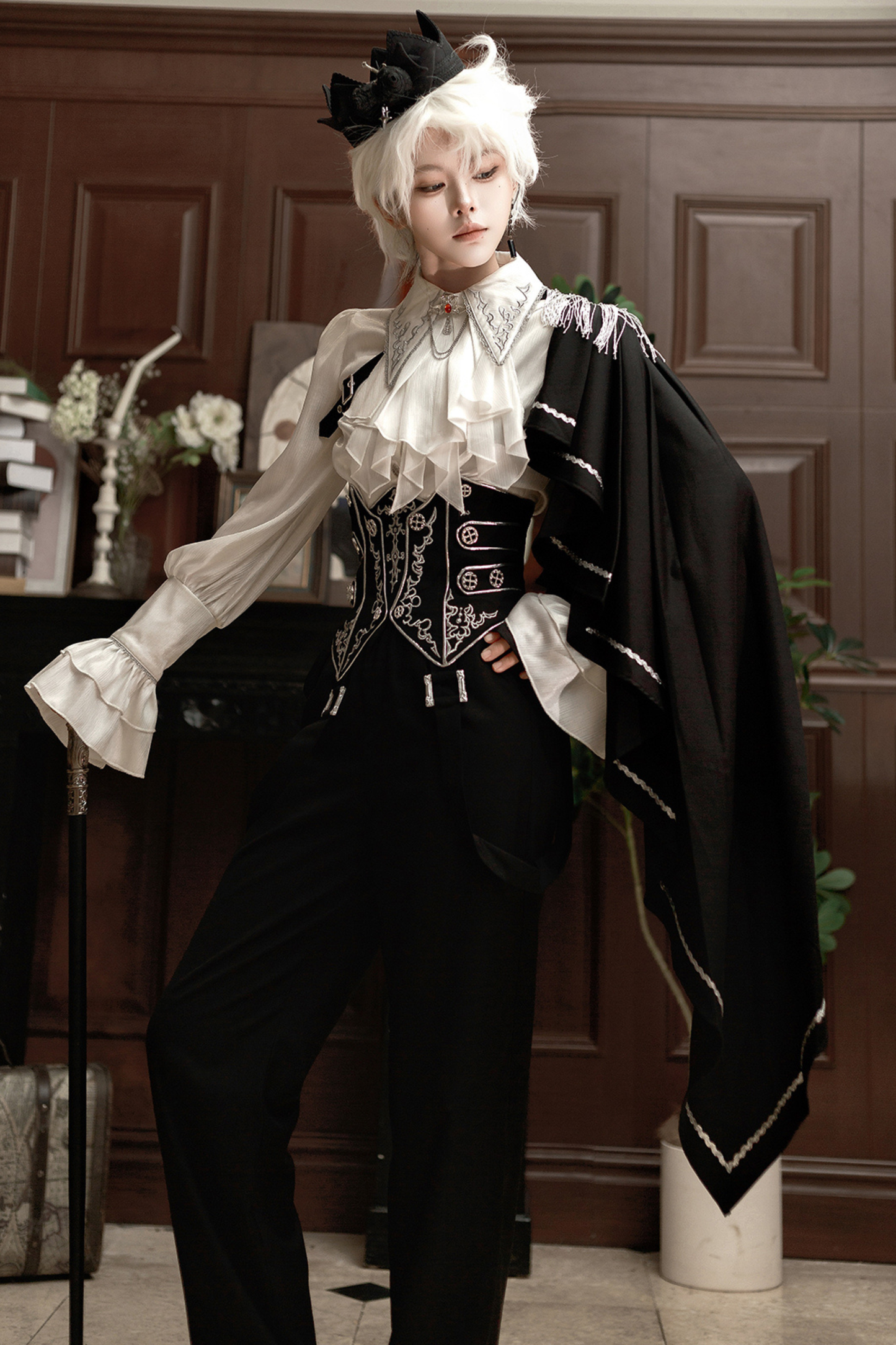 Monochrome Prince Top + Corset + Pants