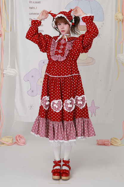 Retro Girly Dot Ribbon Dress