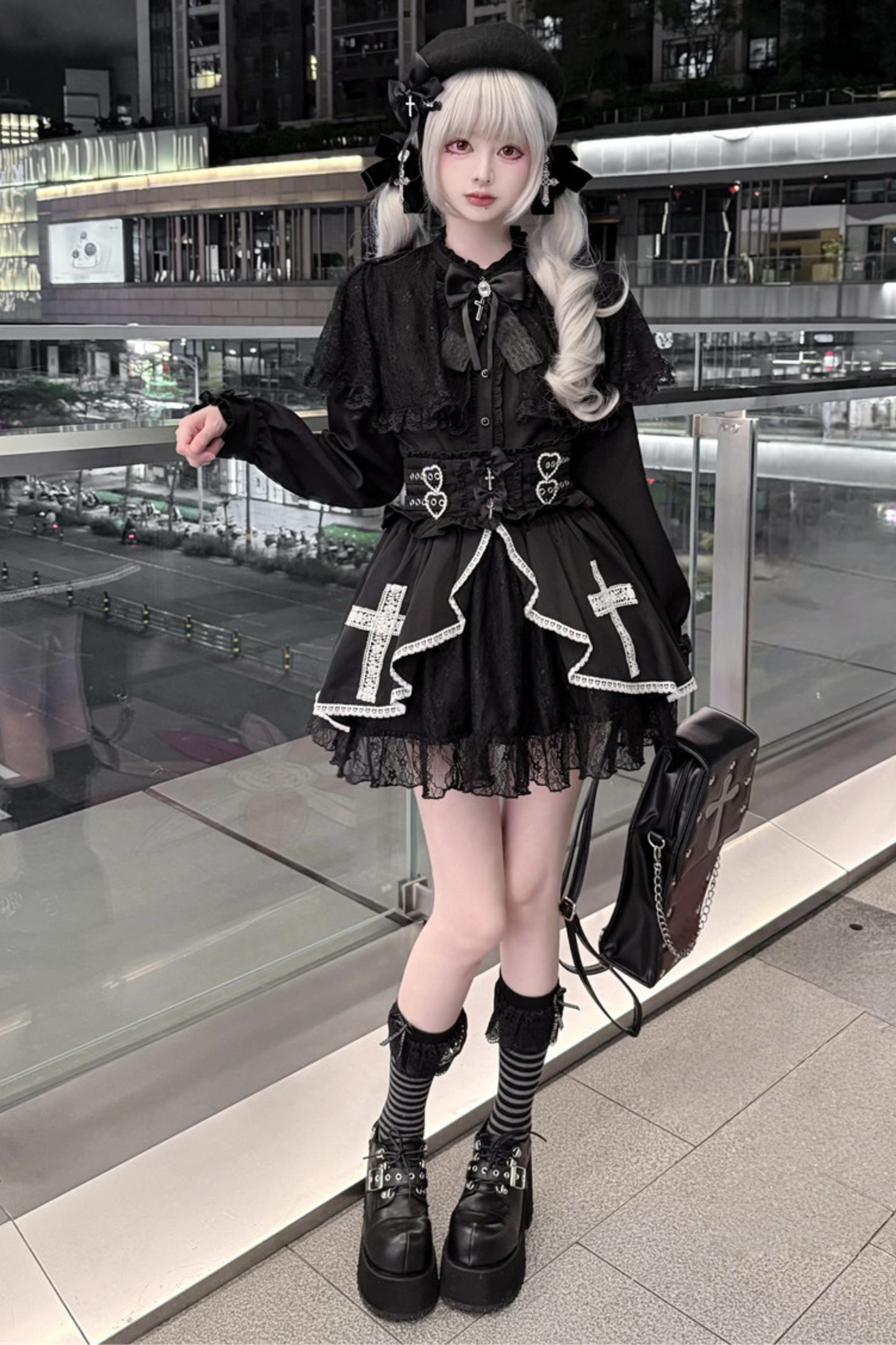 Cape Style Shirt + Cross Skirt + Hat