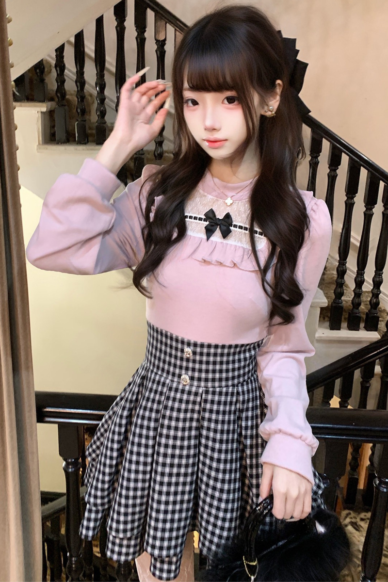 Sweet Graphic Plaid Dress