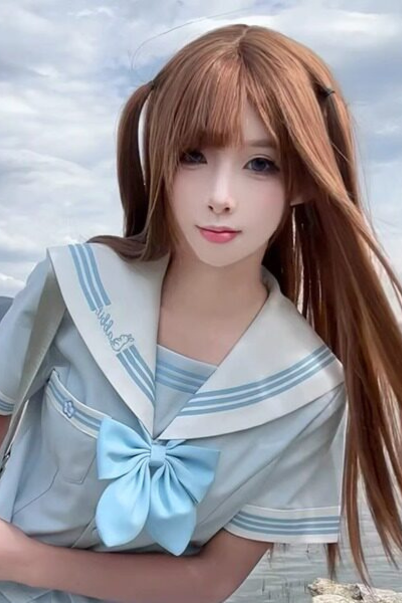 Rabbit Sailor Top + Skirt + Ribbon