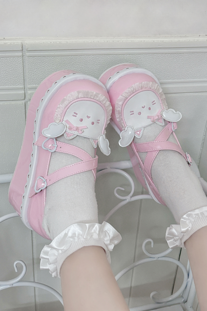 Meow Fray Animal Platform Shoes