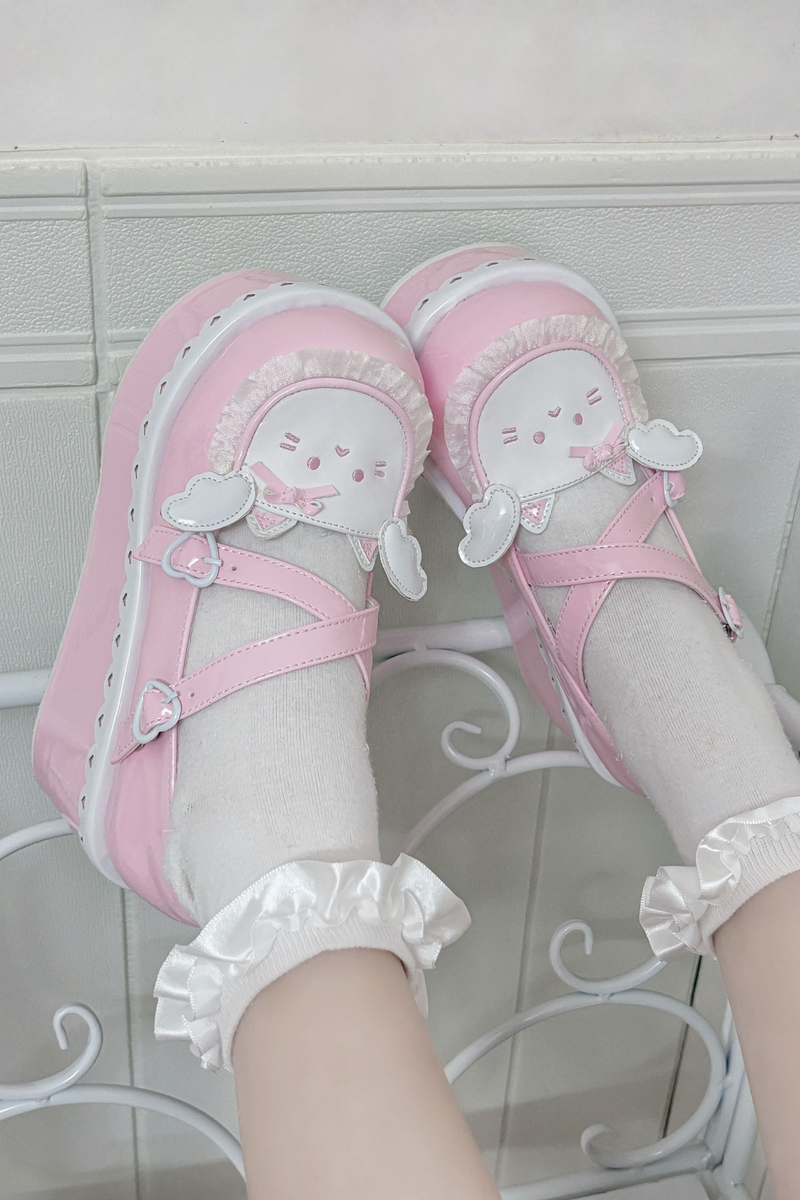 Meow Fray Animal Platform Shoes