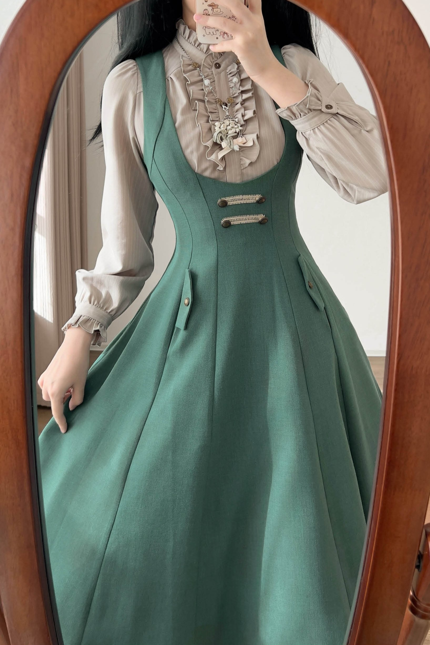 Striped Waist Tightening Blouse