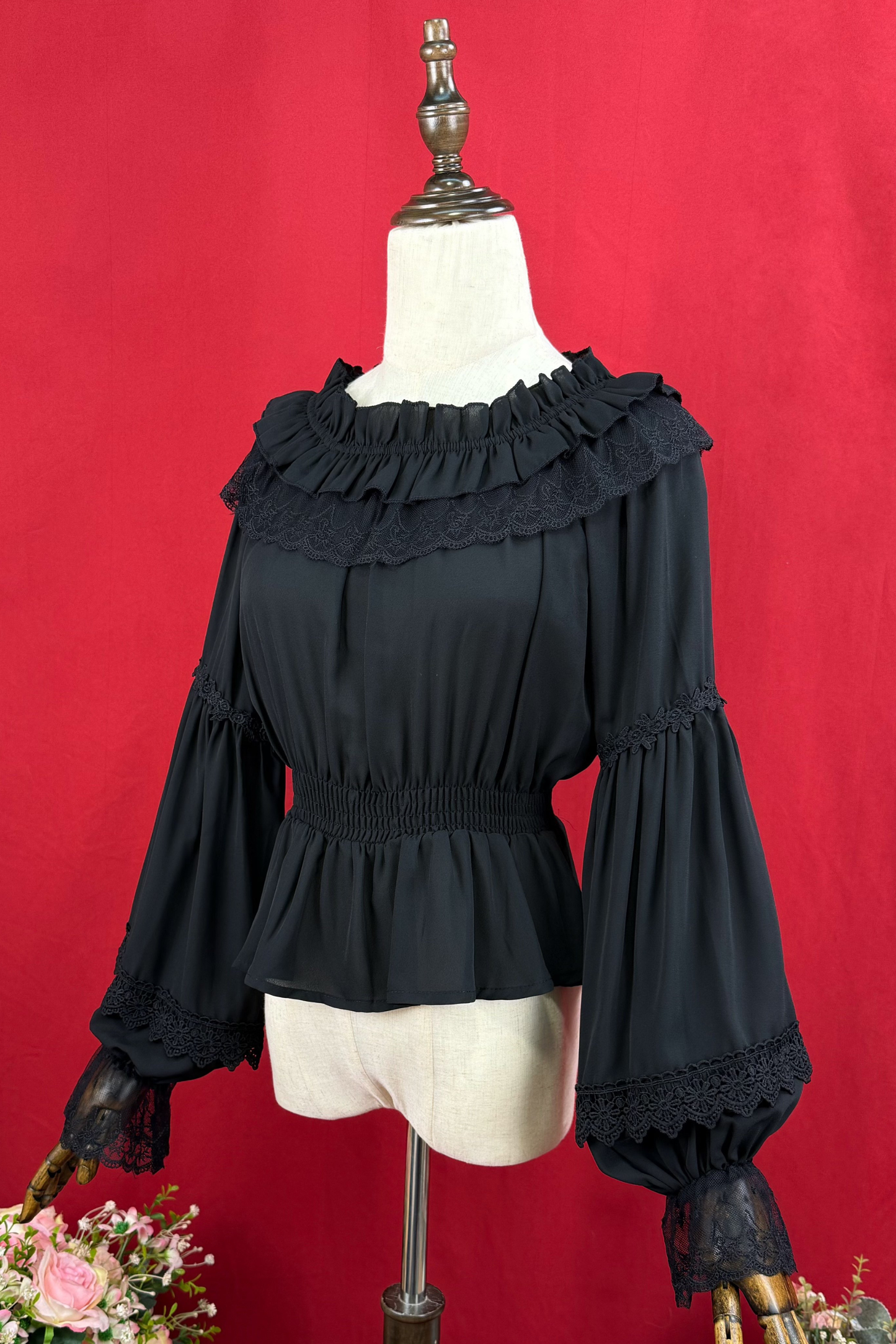 Off-shoulder Long Sleeve Romantic Blouse