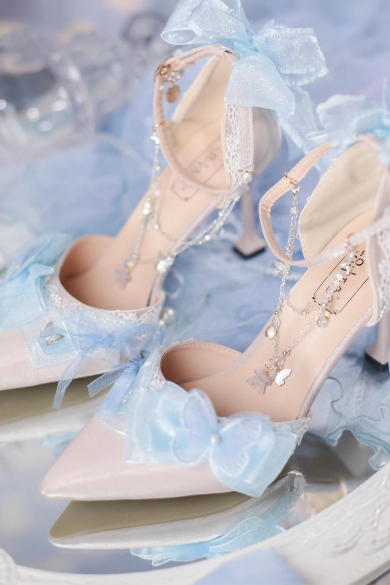 Sheer Light Chain Lolita Stiletto Pumps