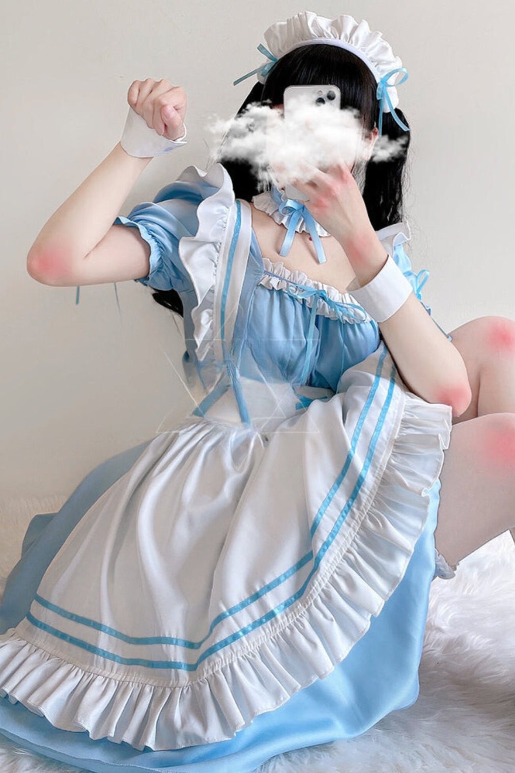 Powder Blue Alice Maid Dress Set