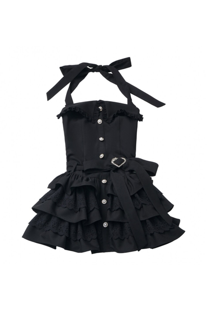 Rose Flower Lace Cardigan + Dress + Corsage