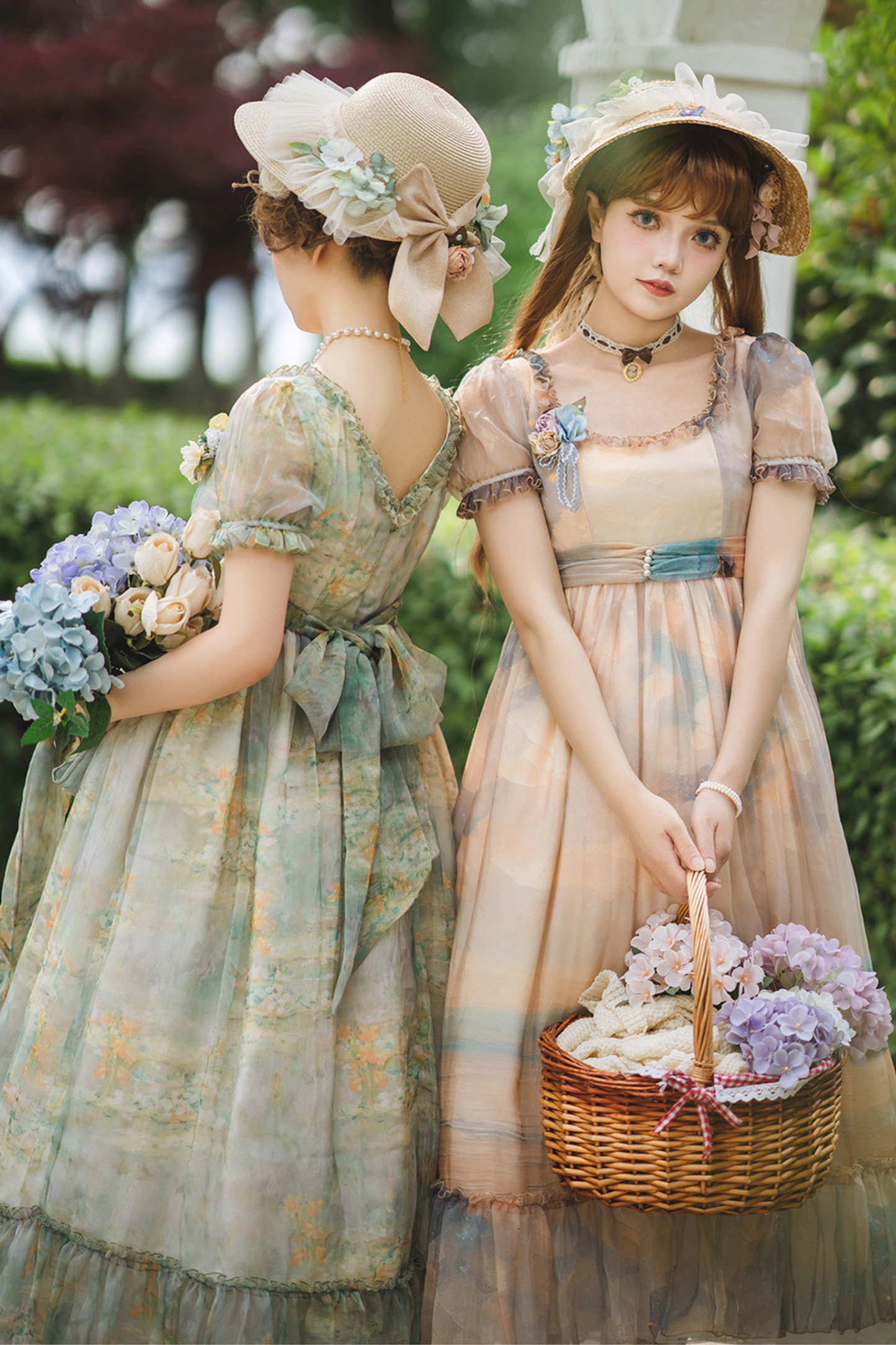 Marble Art High Waist Mark Lolita Dress