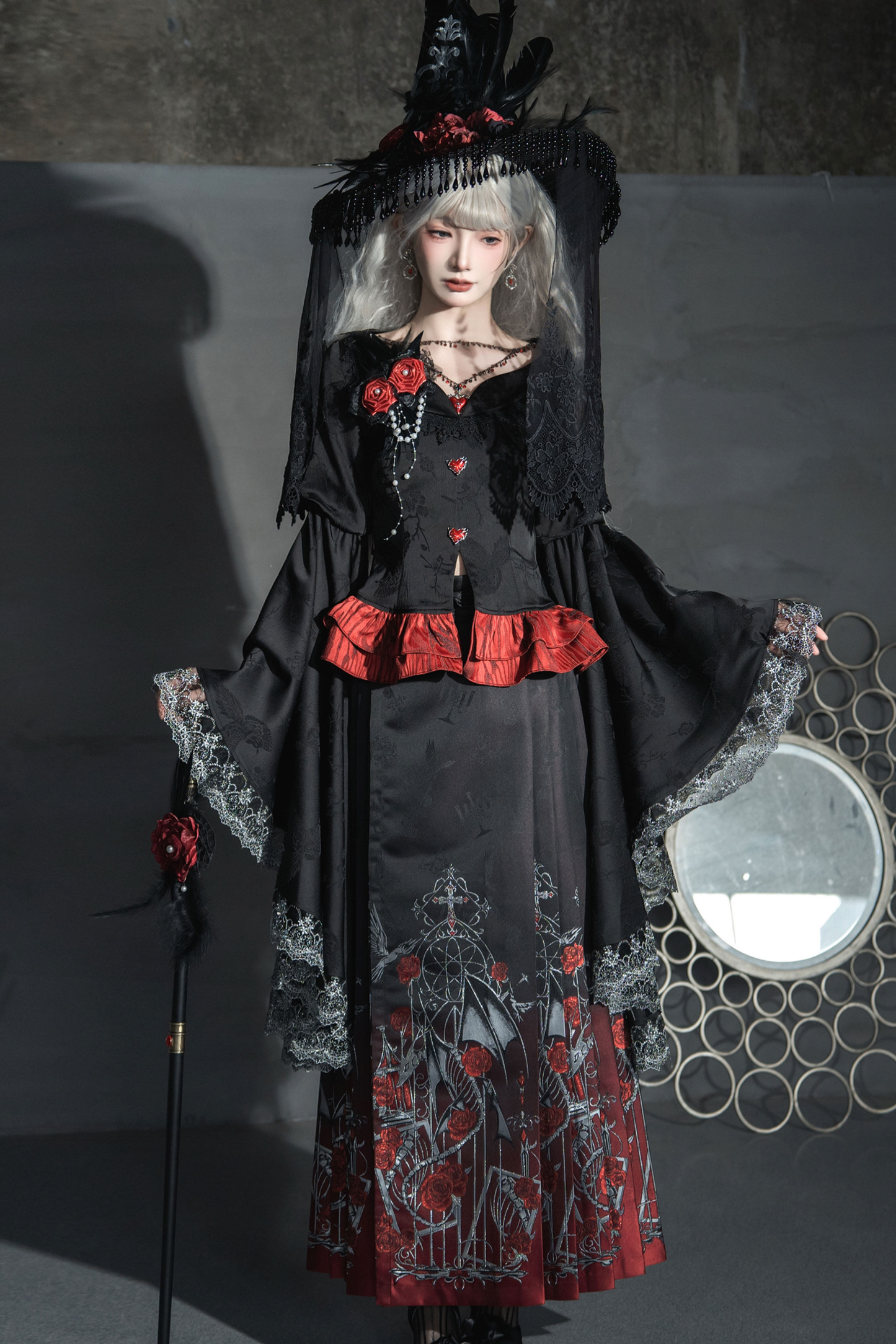 Gothic Gradient Gothic Skirt + Top + Cardigan + Shirt