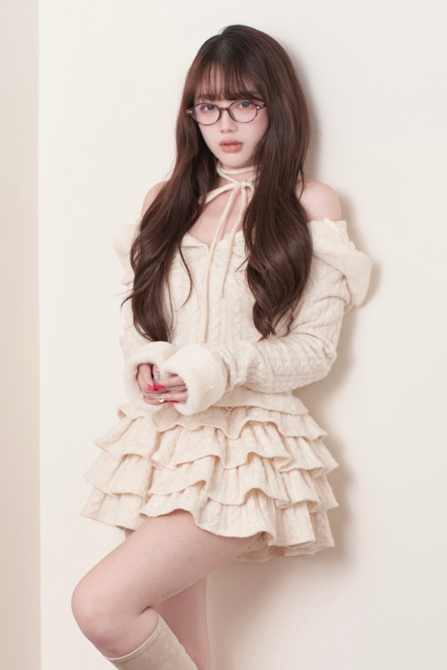 Cable Knit Top + Tiered Skirt