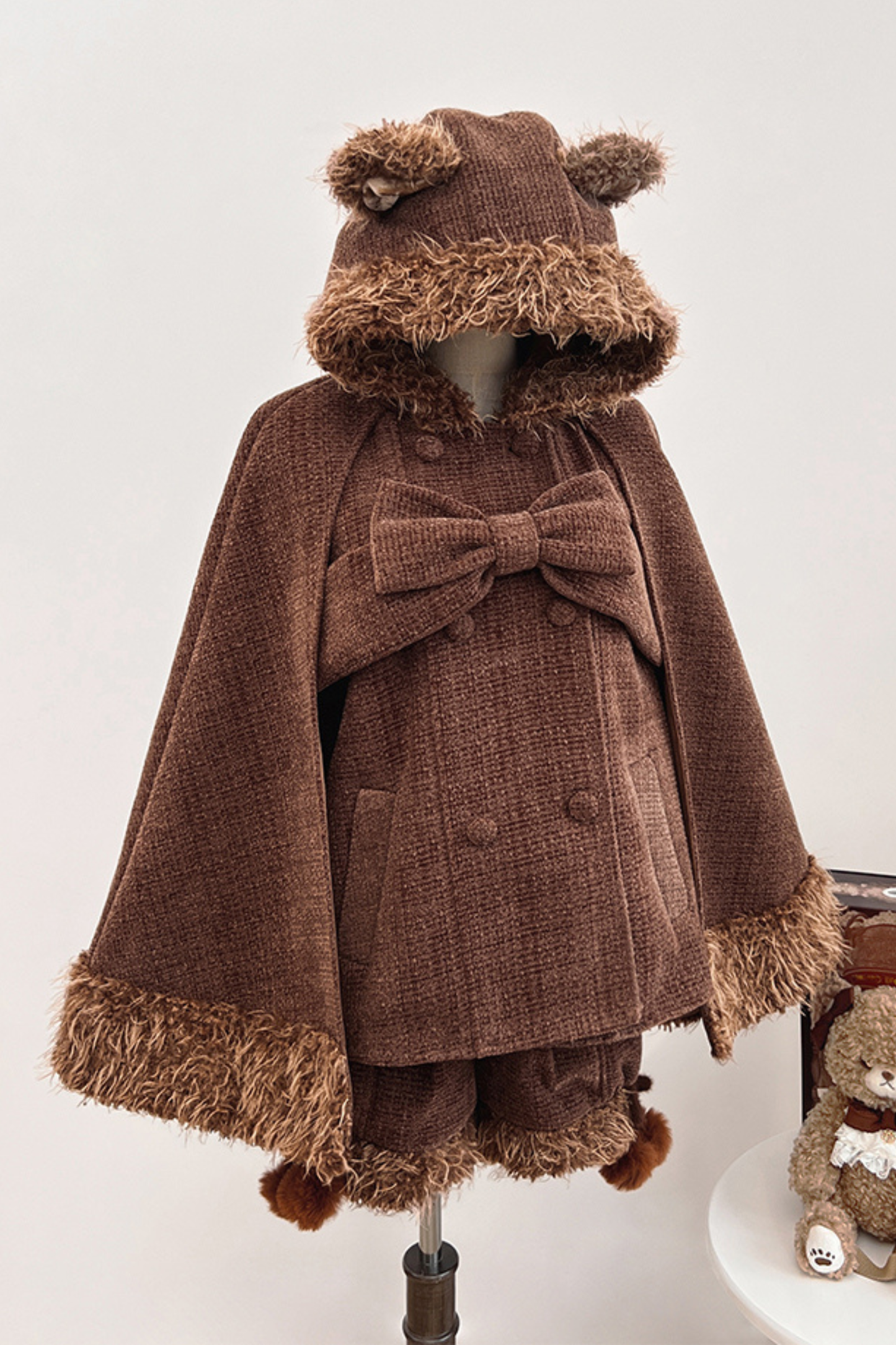 Animal Tweed Coat + Boa Shorts