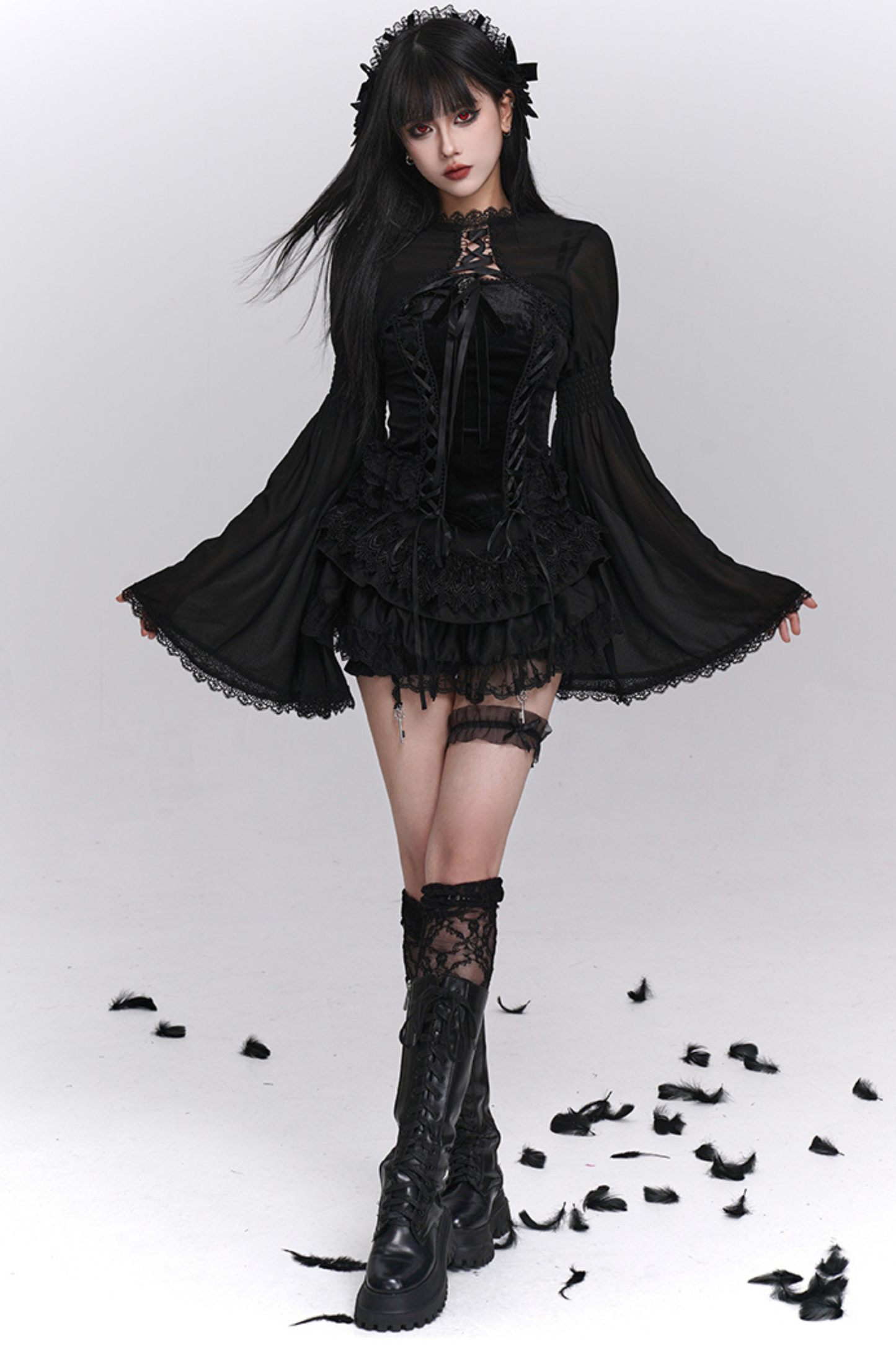 Ghost Girl Gothic Puffy Skirt + Camisole + Short Outer
