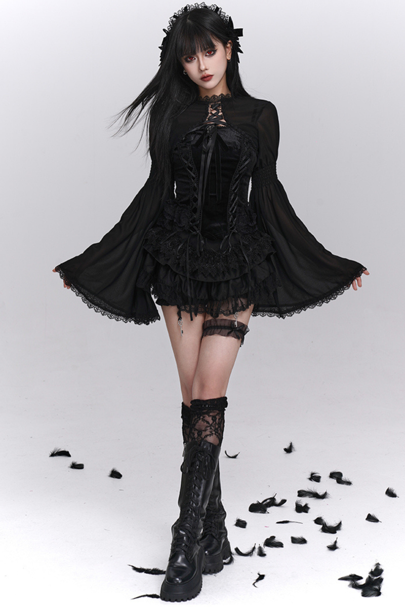 Ghost Girl Gothic Puffy Skirt + Camisole + Short Outer