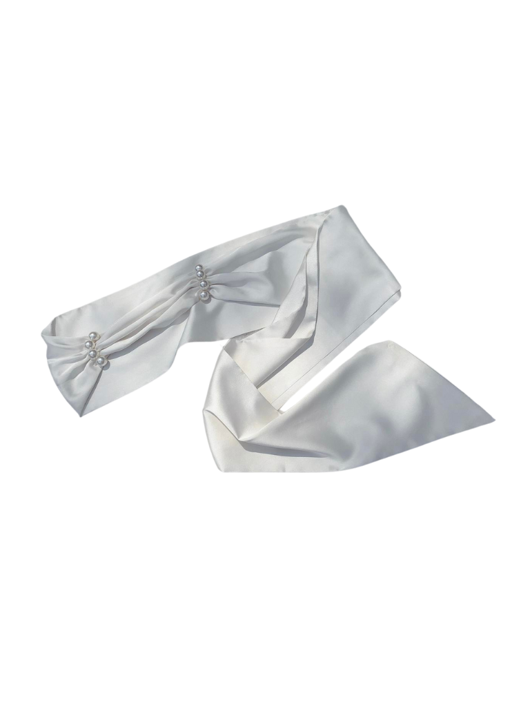 French Retro Apricot Square Collar Dress + Pearl Satin Belt [pre-order]