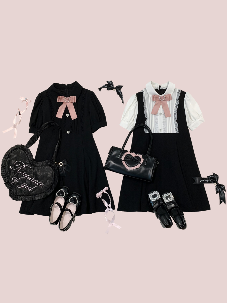 Lace Mine Sweet Puff Sleeve Dress
