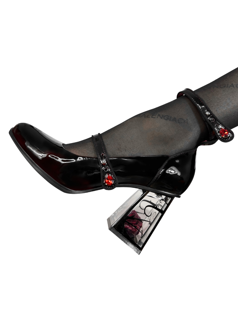 Dark Rose Black Heel
