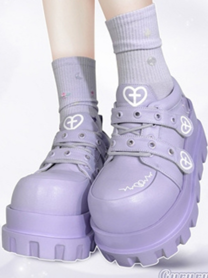 Punk Love Cross Macaron Subculture Platform Shoes