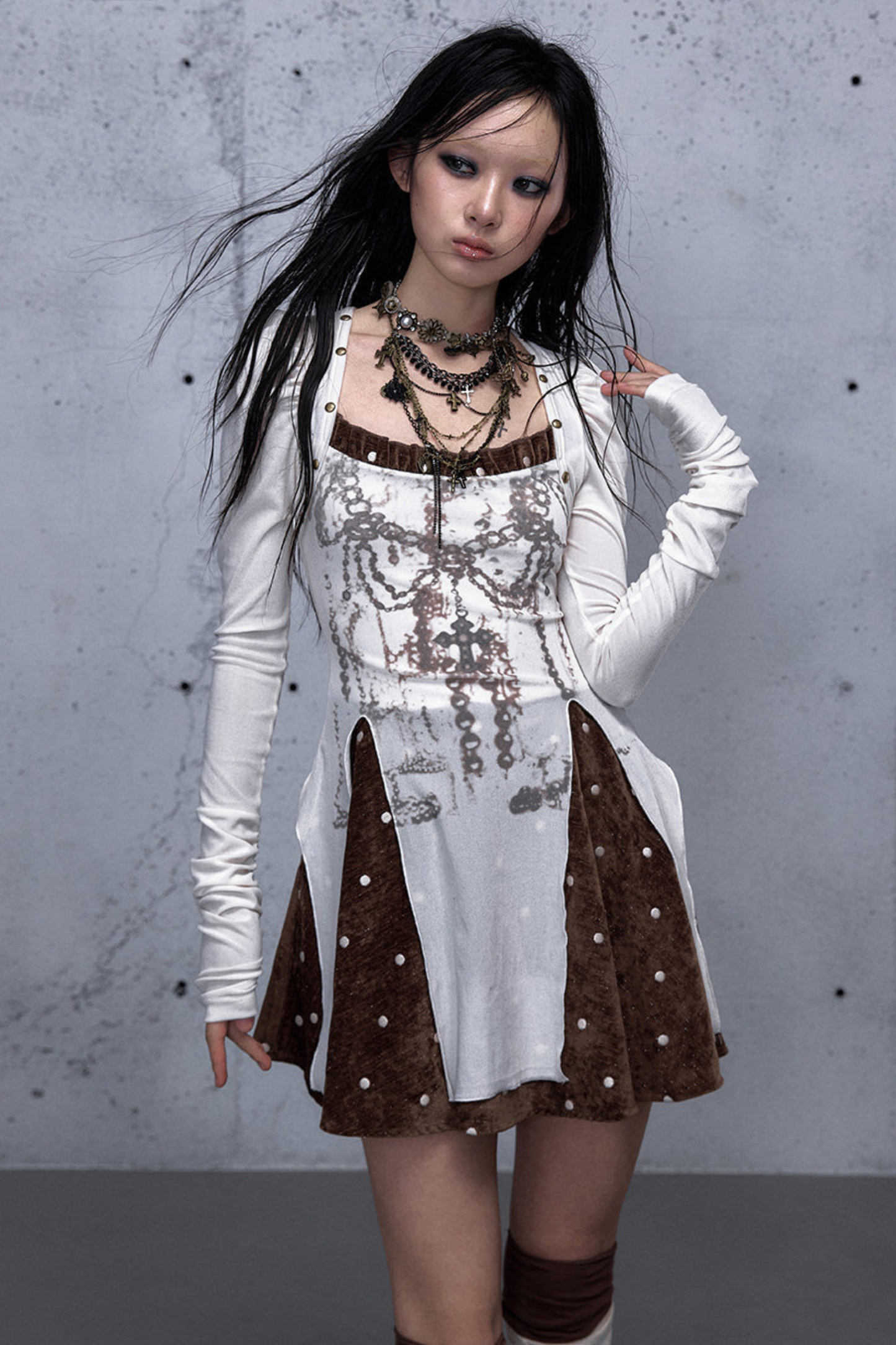 Baroque Velvet Plaid Dress