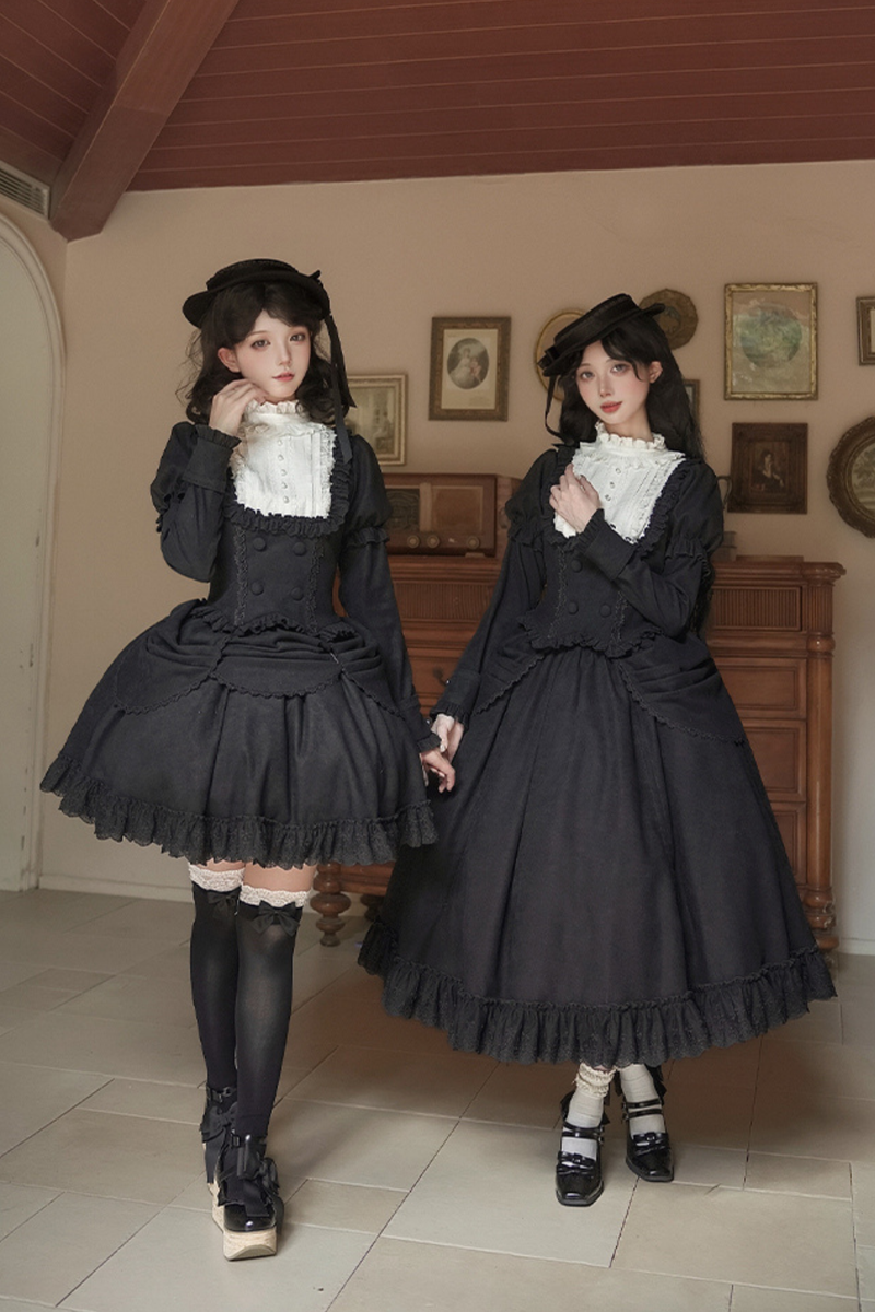 [pre-order] Classic Top + Curtain Skirt + Ribbon Collar + Hat