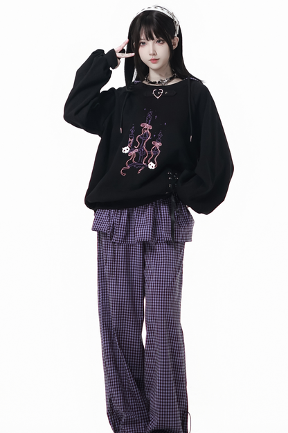 Academy Purple Hooded Sweatshirt + Tops + Skirt + Pants + Leg Cover