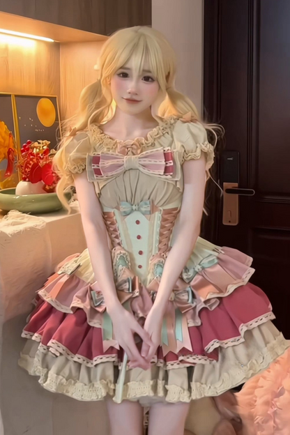 [pre-order] Ribbon Bunny Antique Version Bustier Dress + Inner Top + Complete Accessories