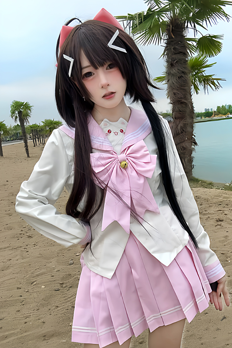 Anime Girl Sailor Top + Skirt + Ribbon