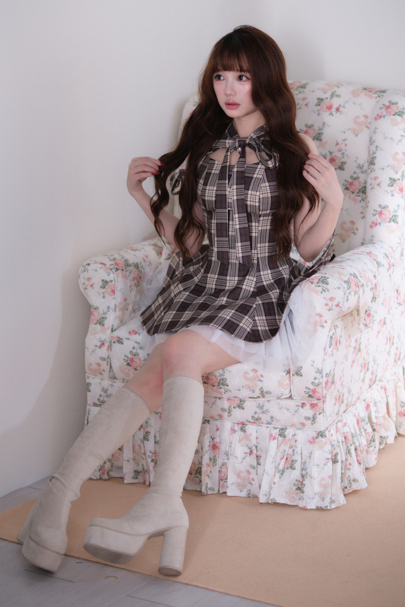 Plaid Layered Hem Sleeveless Dress
