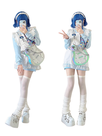 Angel Puppy Punk Style Round Toe Platform Shoes [denim/enamel]