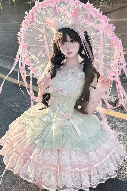 Sweet Girly Lolita Ballet Jumper Dress
