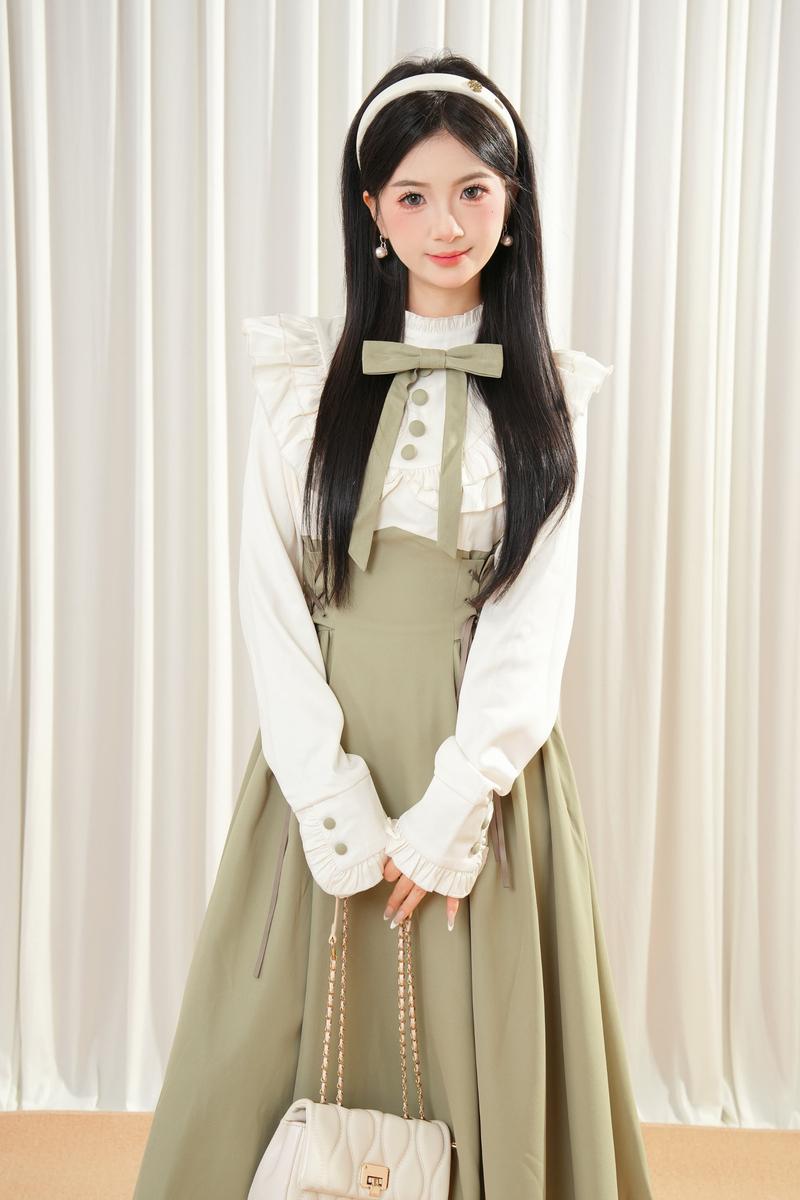 Contrast French Retro Dress