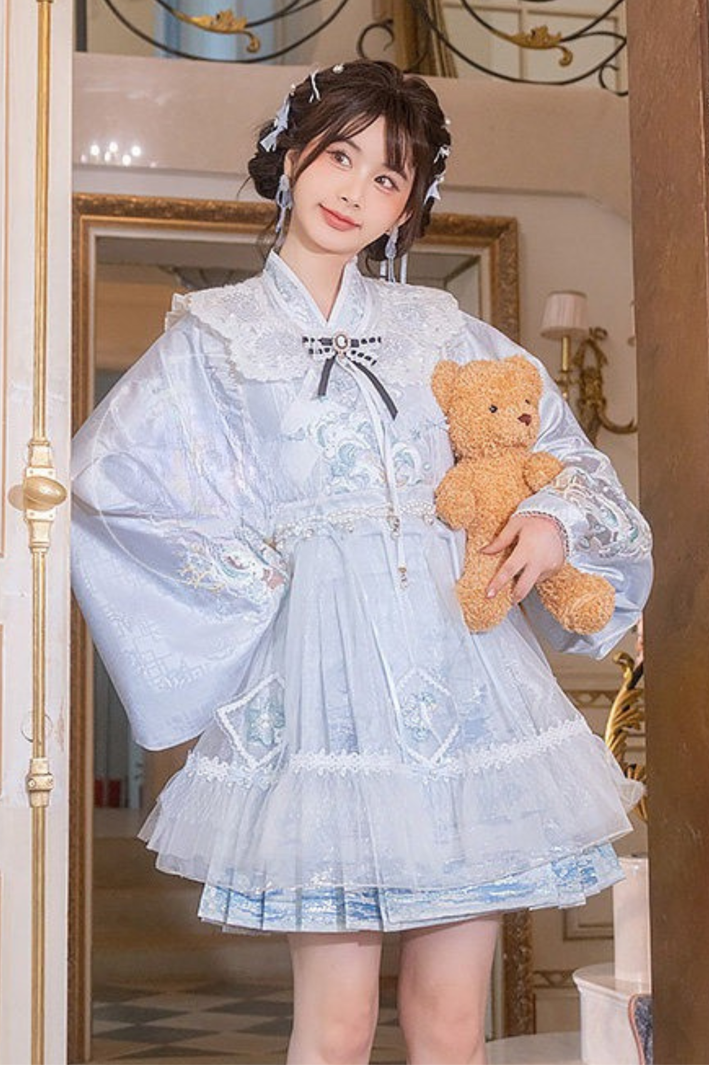 Ice Chinese-style Shirt + Skirt + Dress + Neck Accessories