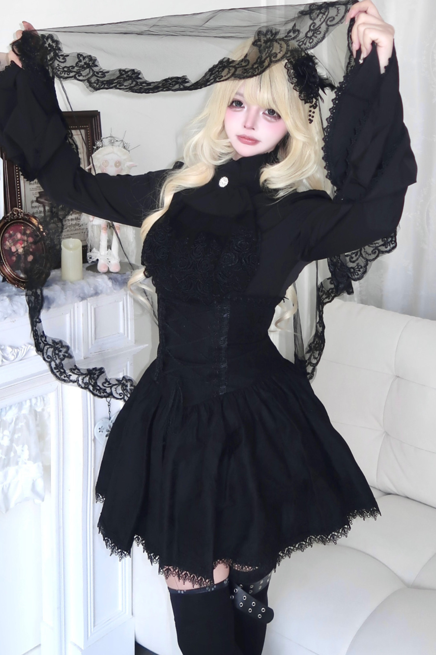 Gothic Top + Lace Skirt