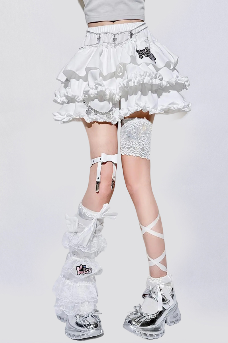 Ruffle Tiered Skirt + Waist Chain + Sock Cover